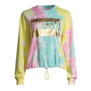 No Boundaries Juniors' Tie Dye Pullover Top